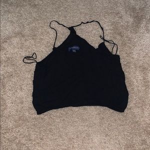 Cropped black tank